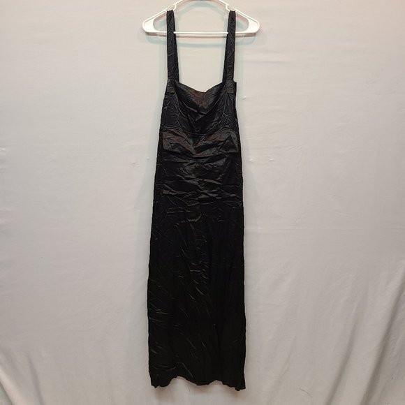 Dkny Dresses & Skirts - DKNY Dress Womens Medium Black Satin Overalls Maxi NWT $448